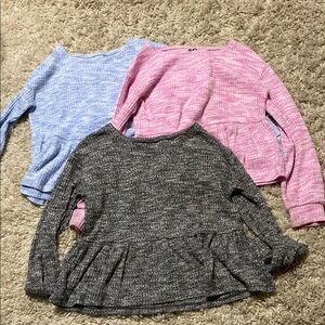 Cozy Kids Sweater Tops - Pink, Blue, and Gray